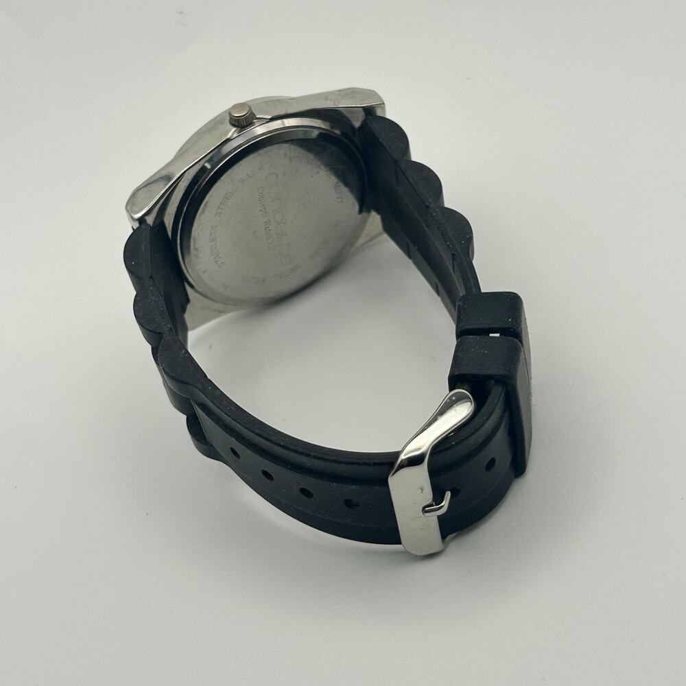 Concepts Breast Cancer Awareness Ribbon Watch Crystal Bezel Black Band Quartz - Picture 5 of 8